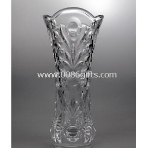 Transparent tall glass vase