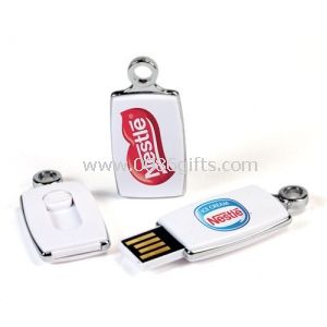 Plástico USB Flash Drive branco ultra-fino com logotipo personalizado