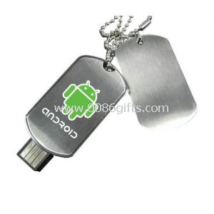 Portabel gaya rantai anjing logam USB Flash Drives