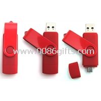Kırmızı OTG plastik USB birden parlamak götürmek ile Logo