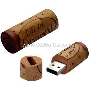 Weinkorken geformt aus Holz USB-Stick