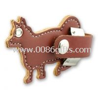 Pes tvar Kožený USB Flash Disk