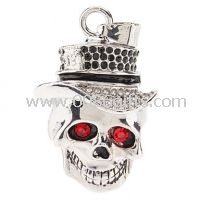 Bijoux clé USB en forme de squelette de métal cristal homme
