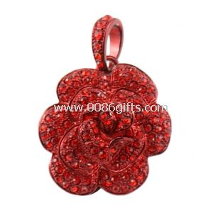 Red Black Flower Jewelry USB Flash Drive