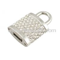 Gümüş kilit şekil Takı USB Pendrive kişiselleştirilmiş