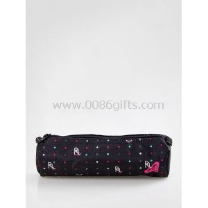 Mezzo tondo womens sacchetto cosmetico di colore rosa-nero striscia in PVC
