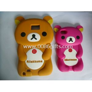 Bear Shape Cell Phone Silicone Cases Washable Anti-dust