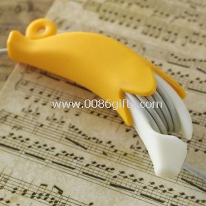 Enrolador de cabo do fone de ouvido com forma de Banana