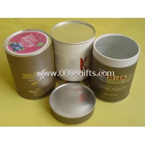 Complicated Food Grade Paper Tin Can / Tube Containers with Metal Bottom and Cap