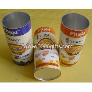 Customized Recycled Food Grade Paper Tube / Can Containers with Aliuminium Foil Interior