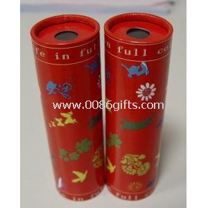 Double-tube Mini Red Rigid Cardboard / Paper Kaleidoscope for Promotion Advertisement