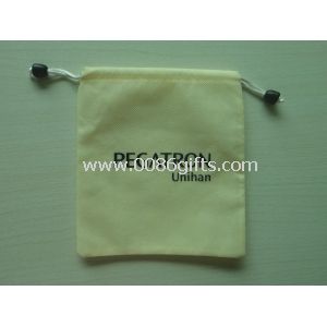 Non-Woven white polyster drawsting gift pouches