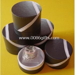 Parfume Bottole emballage rør boks med hvide prikker bånd