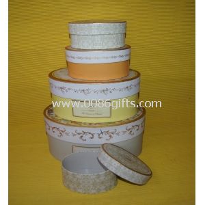 Recycle Oval Paper Gift Box Set with Lid