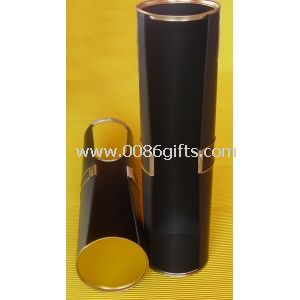 Black ronde boîte de cadeau d'emballage de bouteille de vin avec ouverture de fenêtre