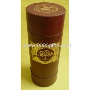 Caixa de presente personalizada pequeno cilindro vasilha de vinho papelão embalagem para garrafa
