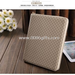 High Luxury Wallet Zipper Case Cover For Apple iPad 2/3/4-GRAY
