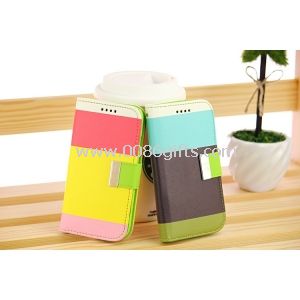 Multi renk-ile kart sahibi cüzdan renkli deri çanta Samsung S4 9500 için