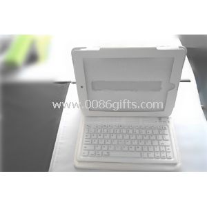 White Folio Leather Case With Bluetooth Keyboard for iPad