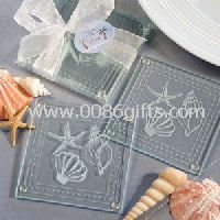 Ocean style glass coasters good for romm decoration