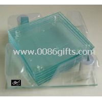 Square glass coasters with glass holder good for Night Club