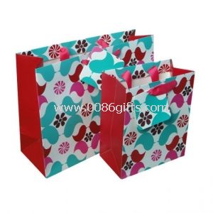 Small Paper Carrier Bags Hot Stamping Floral Pattern for Jewelry