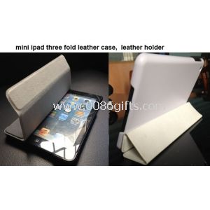 For ipad mini three folded leather smart cover