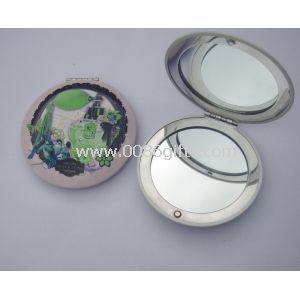 Round makeup folding pocket mirror