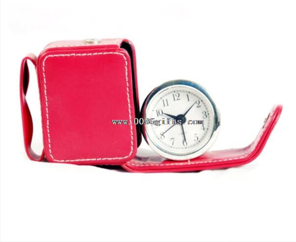 Leather travel alarm clock