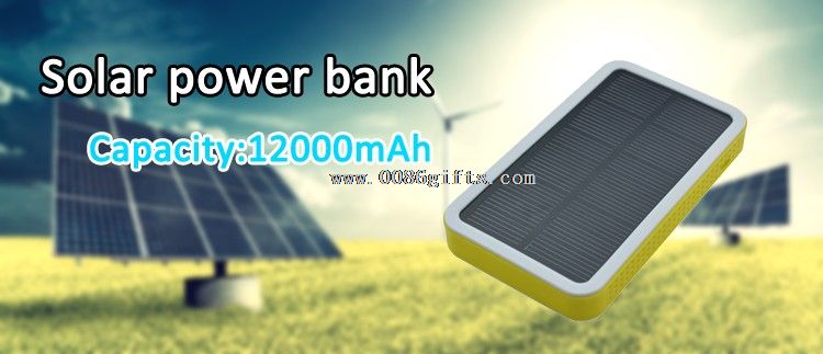 12000mAh Solar telefonlader drevet Bank