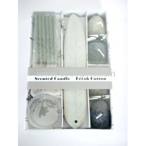 Black / Gray / White Incense Gift Sets With 4pcs Sml Stone Candle