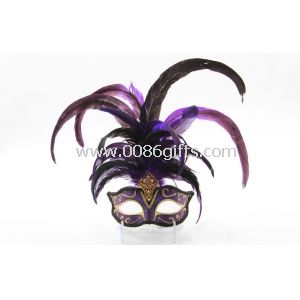 Feather Carnival Venetian Masks With Crystal Masquerade Mask For Party