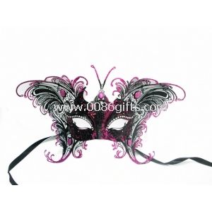 Masquerade plástico artesanal carnaval máscaras venezianas, rosa & preto