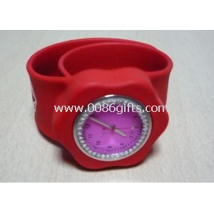 1ATM Red Diamond Silicone digital Slap Wrist Watch