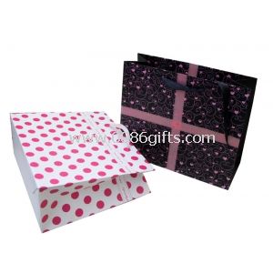 Colorful Sweet Paper Carrier Bag With Ribbon