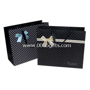 Cute Black dots decorating Bow Paper Carrier Bag