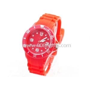 Factory price red rubber band silicone jelly watch
