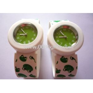 Grüner Frosch Slap Armband Uhren Silikon-Gel