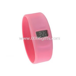 Pink Digital Bracelet Silicone Jelly Watch