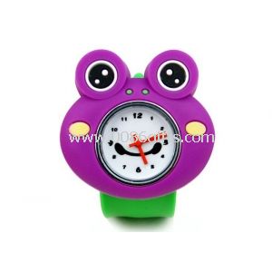 Purple Frog Silicon Slap Bracelet Wrist Watch