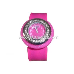 Diamante rosa in Silicone Jelly Watch