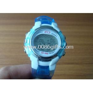 Silicone watches digital sports watch with EL lamp
