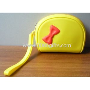 Monedero de silicona de Bowknot amarillo para las mujeres
