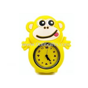 Macaco amarelo silício Slap pulseira relógio de pulso