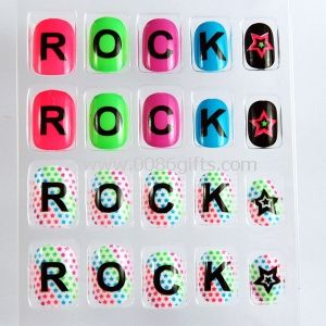 English letters Kids Colorful Fake Nails