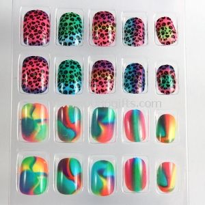 Beaucoup de couleurs Leopard pattern Kids Fake Nails