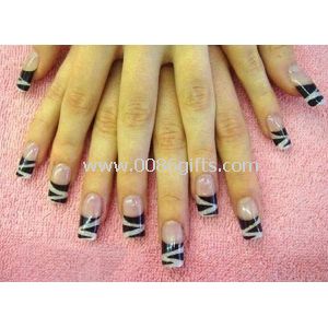 French Manicure leopard print Fake Nails Beautiful ABS For Ladies