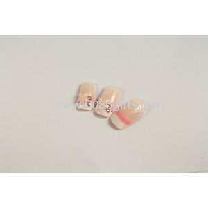 French Manicure natural looking Fake Nails 3D Kits For Fingers