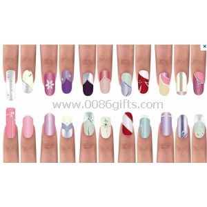 Girls Candy Nail Art Fake Nails Full Cover With Stickers