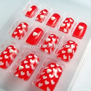 Navidad japonesa rojo falso uñas 3D